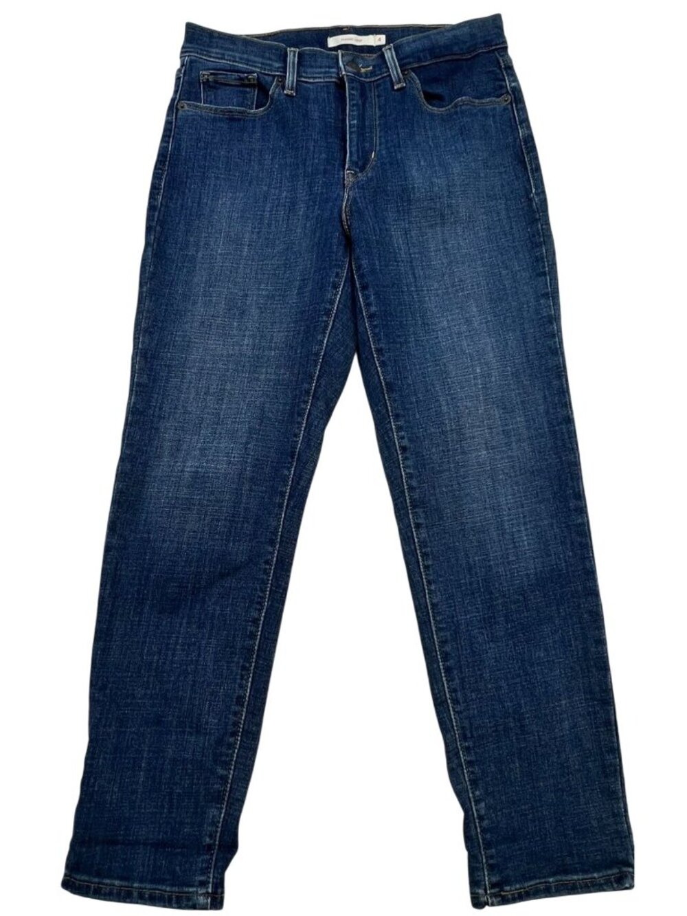 Levi's Women's Classic Crop Jeans Stretch Denim Size 4 Blue Dark Wash Pockets